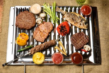 Lezzetli farklı et ızgara