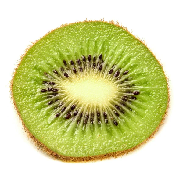 Kiwi-Scheibe isoliert auf weißem Hintergrund, Draufsicht — Stockfoto