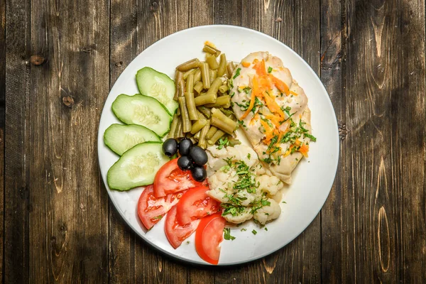 Piatto con cibo sano — Foto Stock