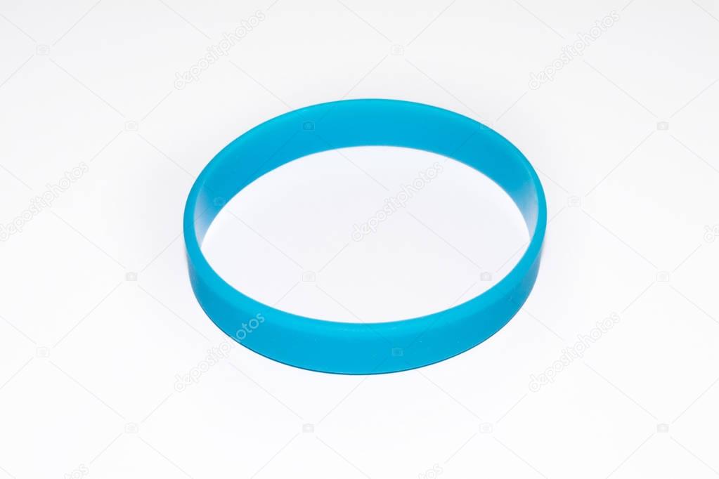 Blue rubber bracelet. Silicone fashion round social  wear