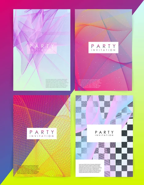 Party invitation template. Abstract Lines on bright background. — Stock Vector