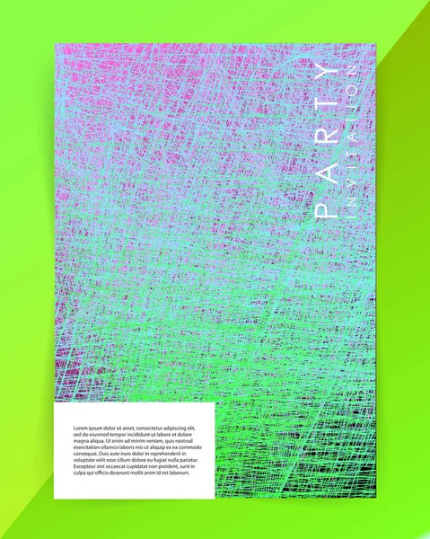 Шаблон запрошення на вечірку. Абстрактні лінії на яскравому фоні . — стоковий вектор