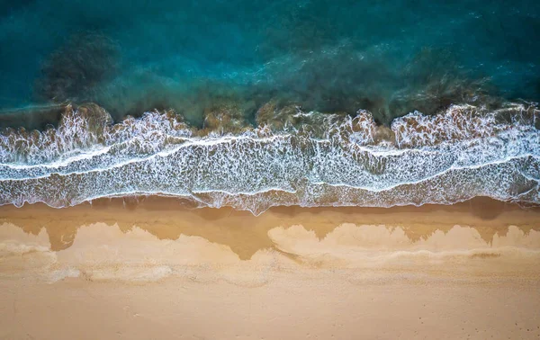 Playa Olas Desde Vista Superior Fotos Con Dron — Foto de Stock