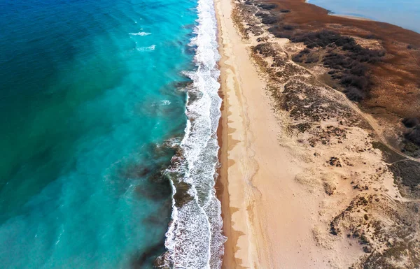 Vista Aérea Orilla Playa Por Mañana — Foto de Stock