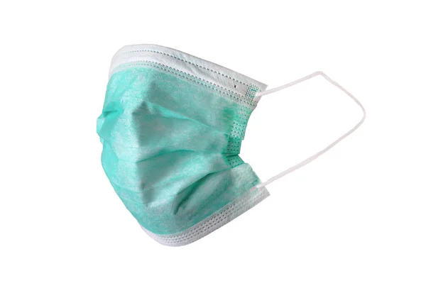 Tıbbi maske beyaz arkaplanda izole edildi.