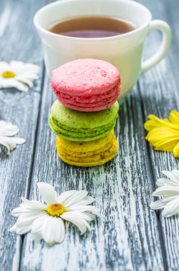 Fincan çay ve kek ile natürmort