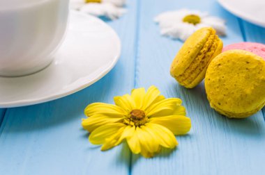 Fincan çay ve kek ile natürmort