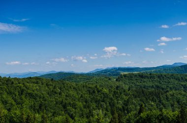 Karpat Dağları Yaremche görünümünde manzara