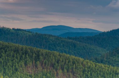 Karpat Dağları Yaremche görünümünde manzara