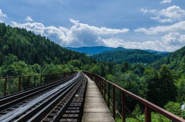 Karpat Dağları Yaremche görünümünde manzara