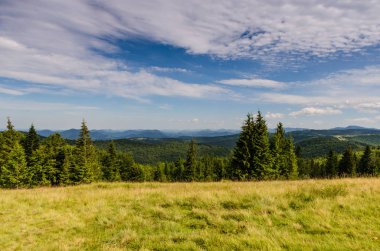 Karpat Dağları Yaremche görünümünde manzara