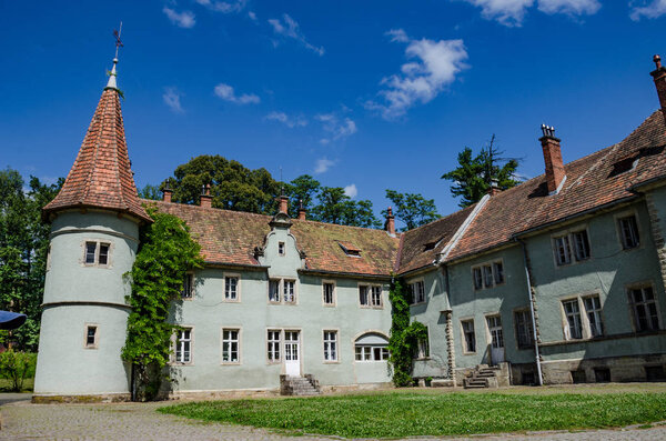 Background of Shenborn Castle in the Ukrainian carpathian mountains