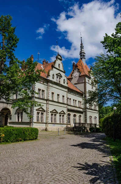 Background of Shenborn Castle in the Ukrainian carpathian mountains — Stock Photo, Image