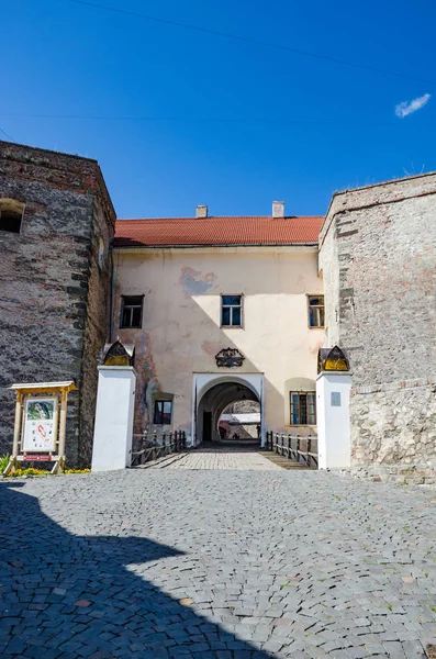 Fundo do Castelo de Shenborn nas montanhas dos Cárpatos Ucranianos — Fotografia de Stock