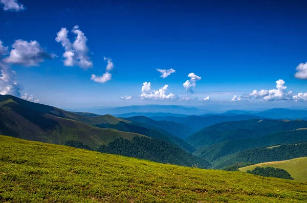 Arka plan manzara Ukrayna Karpat Dağları ile Pylypets Köyü