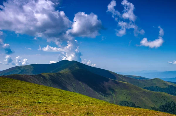 Arka plan manzara Ukrayna Karpat Dağları ile Pylypets Köyü