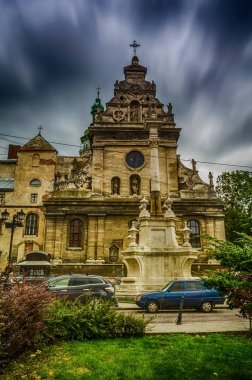 Lviv cityscape Ukrayna'nın Batı bölümünde