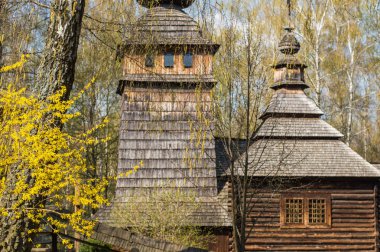 Lkviv, Ukrayna, 13 Nisan 2018 - Lviv eski mimari cityscape bahar sezonu