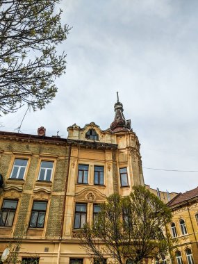 Lviv eski mimari cityscape bahar sezonu