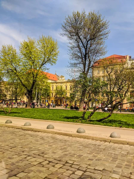 Lkviv Ukrayna Nisan 2018 Lviv Eski Mimari Cityscape Bahar Sezonu — Stok fotoğraf