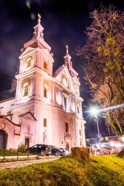 Ночь Львовская Архитектура Старого Города Рождество — стоковое фото