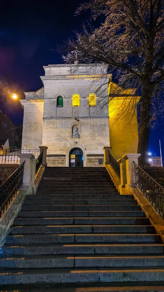 Nuit Vieille Architecture Ville Lviv Noël — Photo