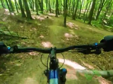 Bahar parkında bisiklet süren amatör bir binici.