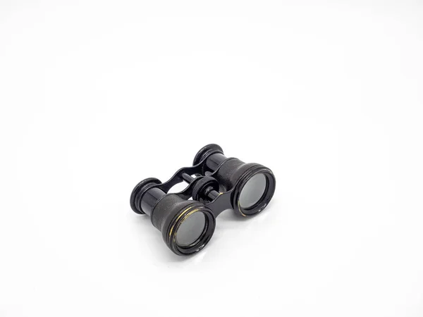白を基調としたアンティークオペラグラス 黒の小さなヴィンテージ双眼鏡 — ストック写真