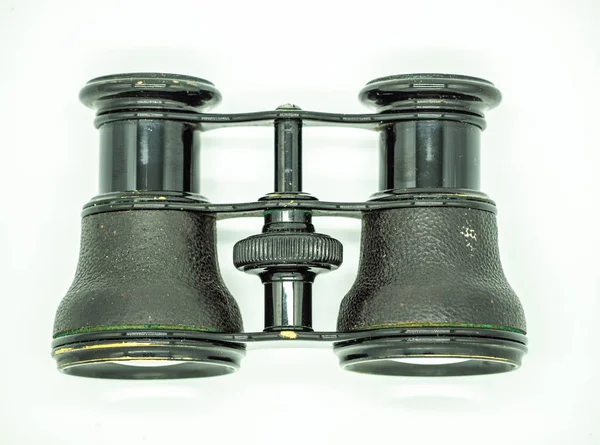 Antique Opera Glasses Isolated White Background Black Small Vintage Binocular — Stockfoto