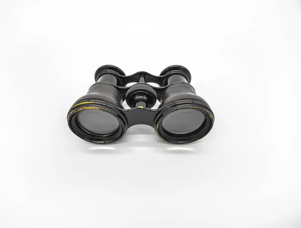 Antique Opera Glasses Isolated White Background Black Small Vintage Binoculars — Stock Photo, Image