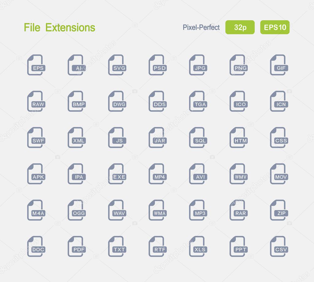 File Extensions - Granite Icons