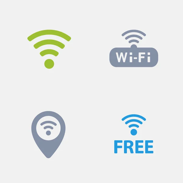 Símbolos WiFi - Ícones de granito — Vetor de Stock