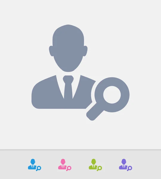 Business Avatar & Skärmförstoraren - granit ikoner — Stock vektor