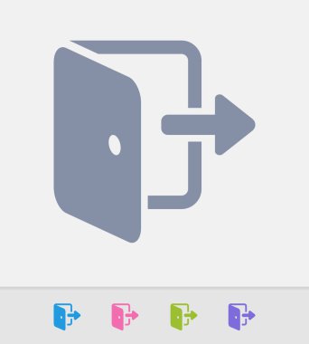 Kapı ve çıkış oku - granit simgeler