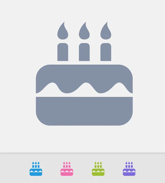 Tarta de cumpleaños - Iconos de granito — Vector de stock