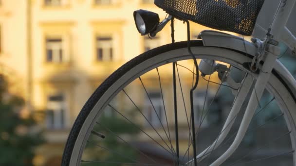 Bicycle Spokes and Lantern — Stock Video