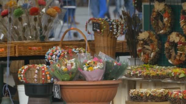 供出售的花卉 — 图库视频影像