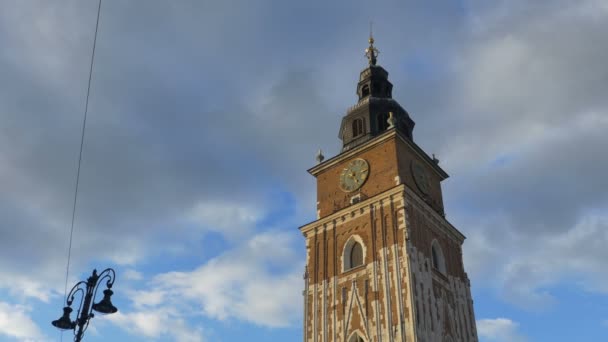 Torre del Ayuntamiento en Cracovia — Vídeos de Stock