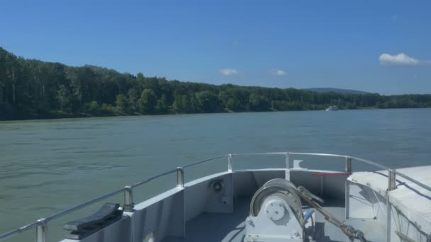 Cruising on Danube by Large Ship — Stock Video