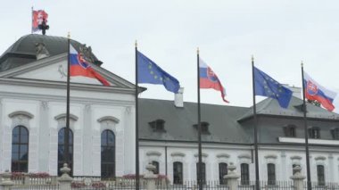 Slovakça ve Avrupa bayrakları