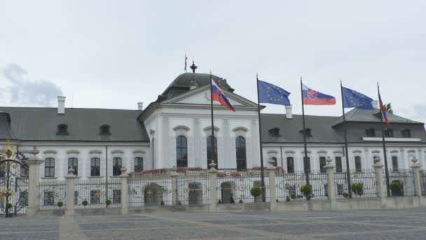 Haus des Präsidenten der Slowakei — Stockvideo