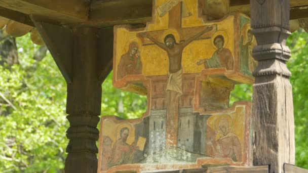 Ortodoks eski Triptych — Stok video