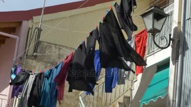 Çamaşırhane Rüzgar tel üzerinde
