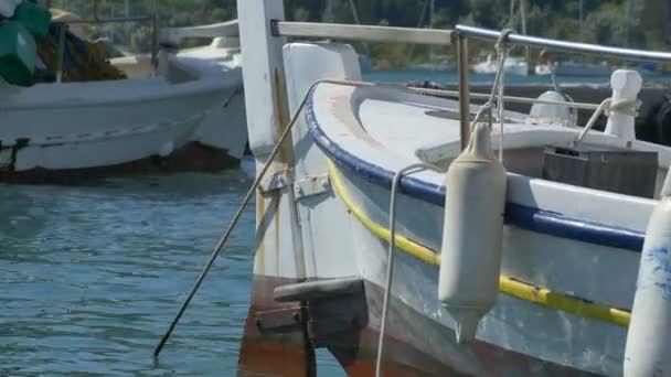 Παλιά βάρκα ξύλο πηδάλιο — Αρχείο Βίντεο