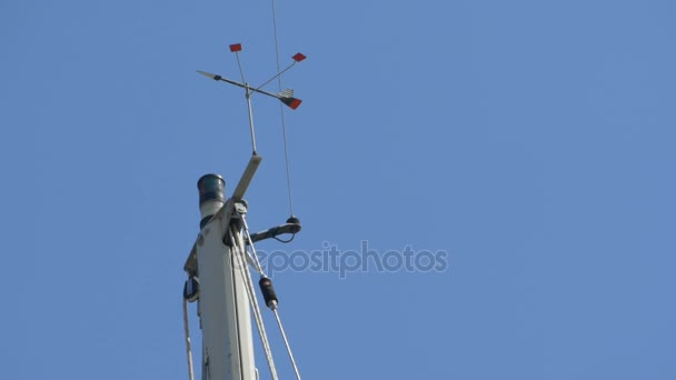 Ship Mast With Anemometer — Stock Video