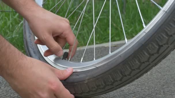 inflating bike tyres