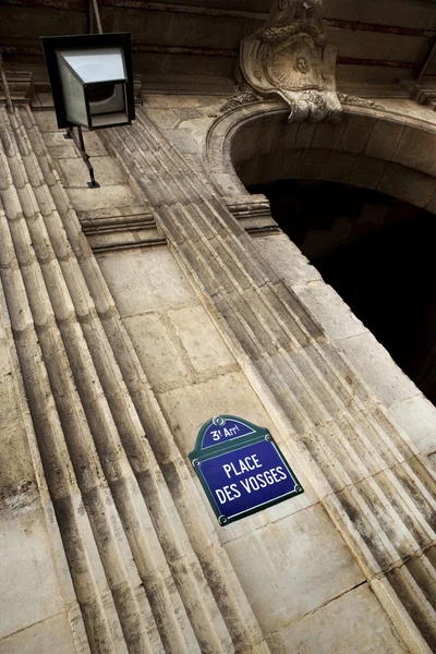Značení Fasádě Francouzského Sídla Paříži Place Des Vosges — Stock fotografie