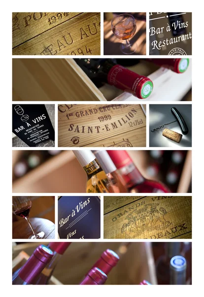 Collage französischer Weingüter — Stockfoto