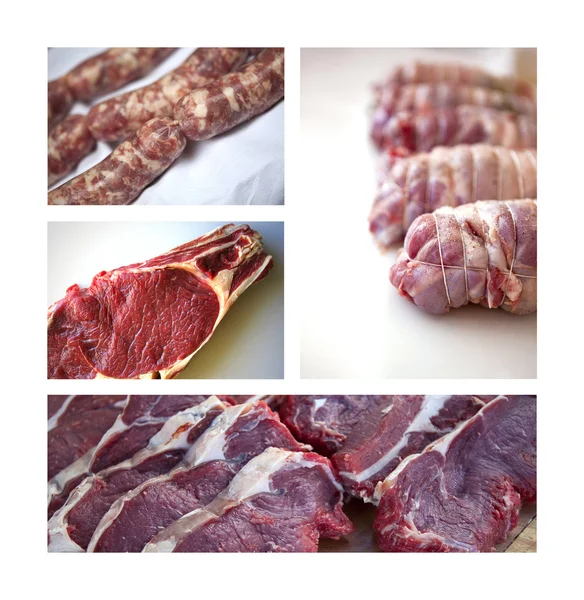 Carne em uma colagem — Fotografia de Stock