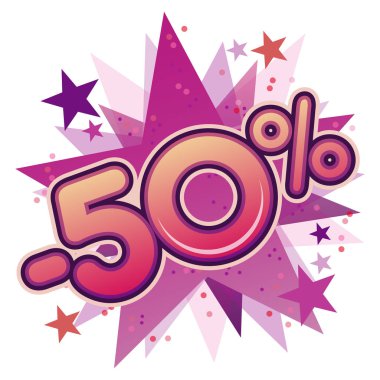 Renkli indirim etiketi